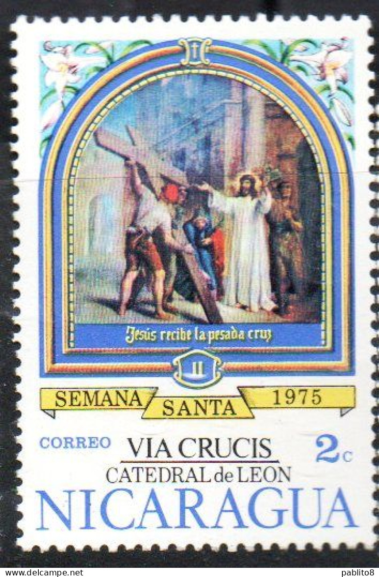 NICARAGUA 1975  EASTER STATION OF THE CROSS JESUS CARRIES THE CROSS 2c MNH - Nicaragua