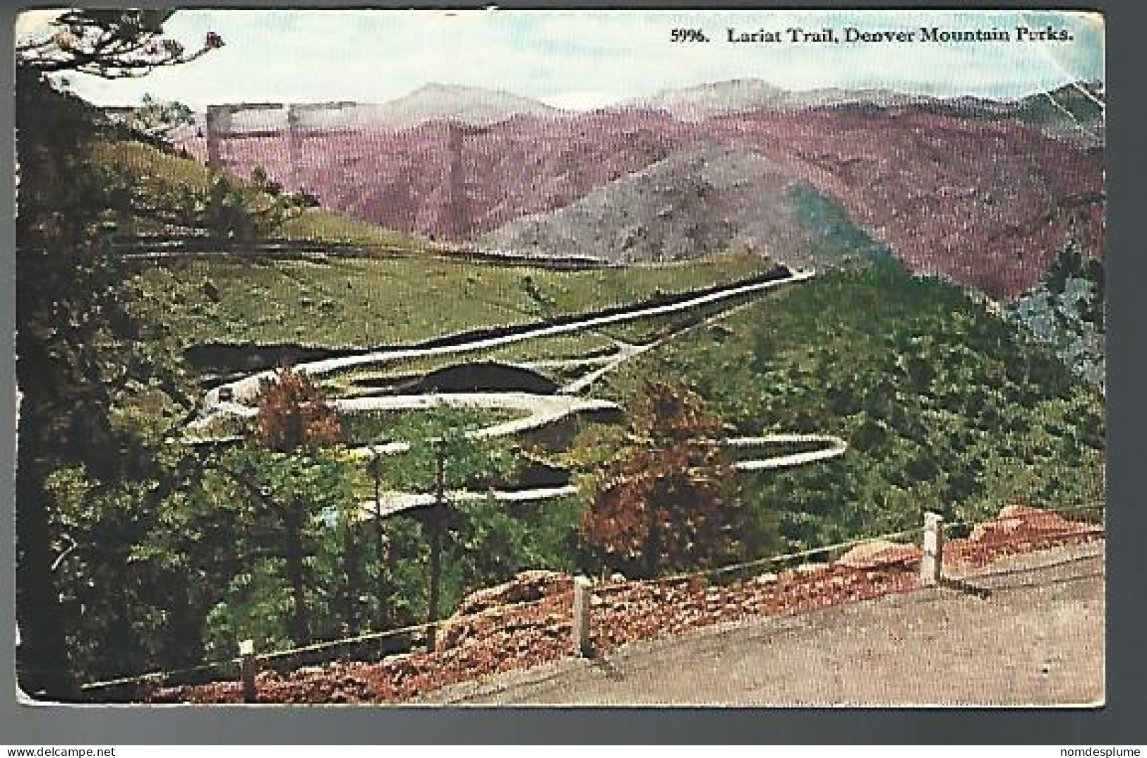 57977) US Denver Mountain Park Lariat Trail 1919 Denver Postmark Cancel Slogan - Denver