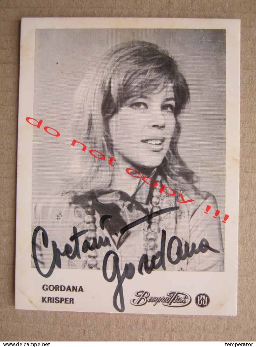 Gordana Krisper ( BD ) / Promo Card With Original Autograph, Signature - Autógrafos