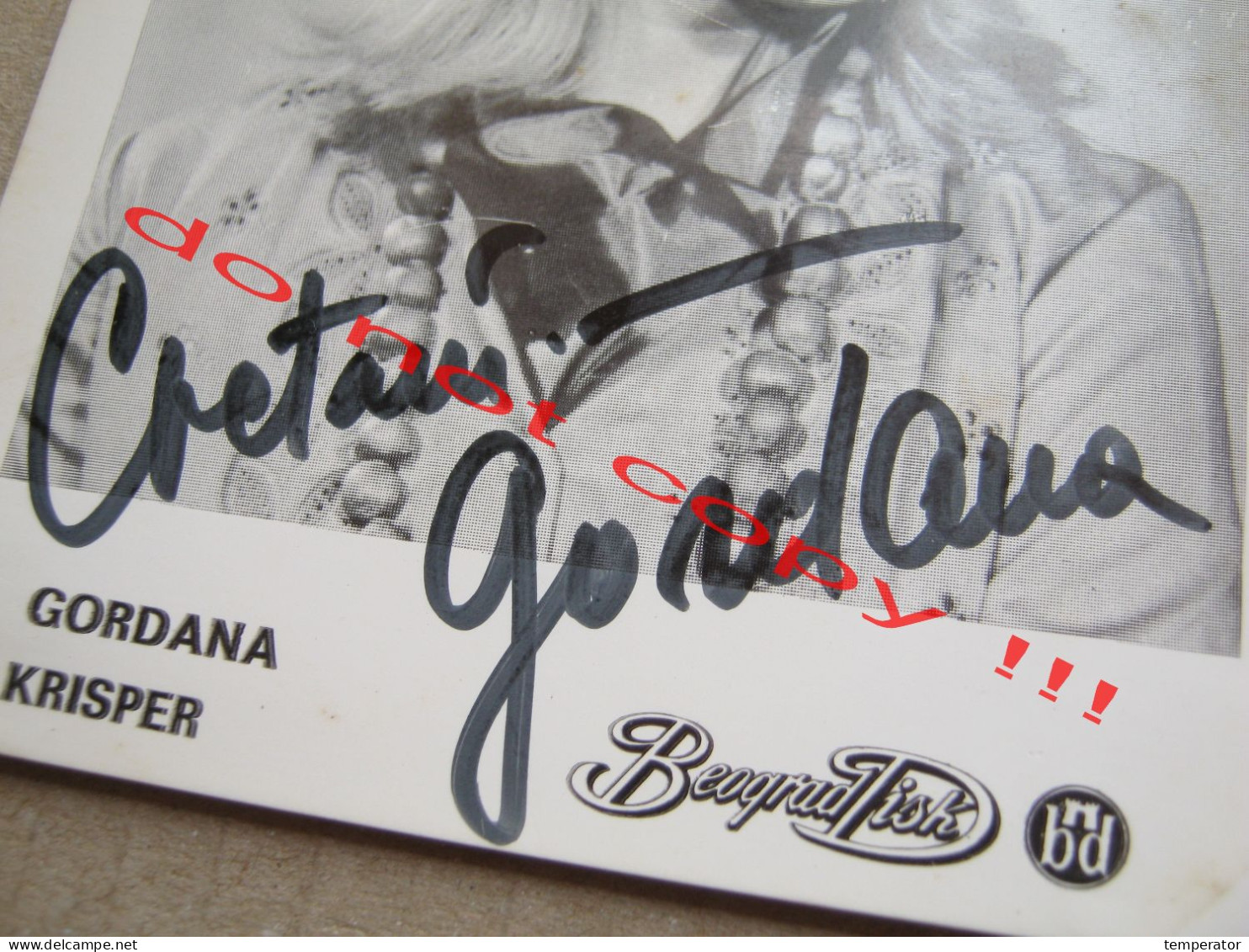 Gordana Krisper ( BD ) / Promo Card With Original Autograph, Signature - Autógrafos