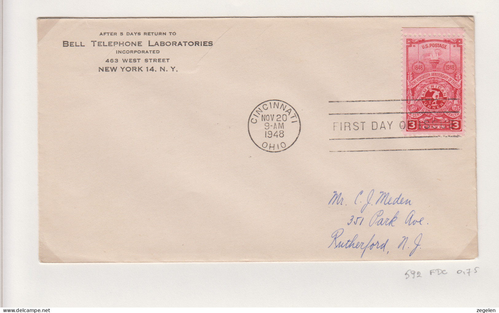 Verenigde Staten FDC Michel-cat. 592 - 1941-1950