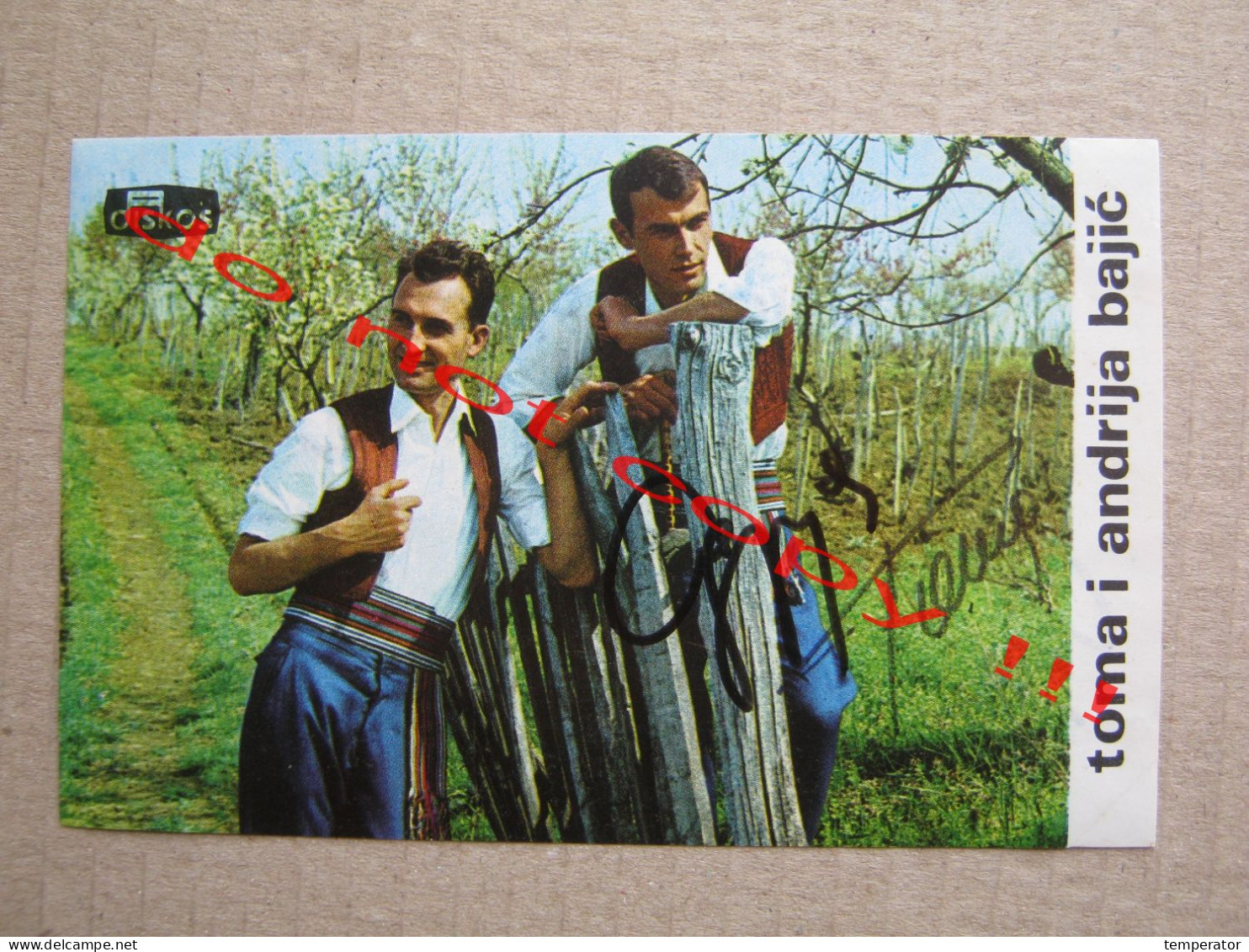 Braća Bajić - Toma I Anadrija ( DISKOS ) / Promo Card With Original Autograph, Signature ( 1969 ) - Autógrafos