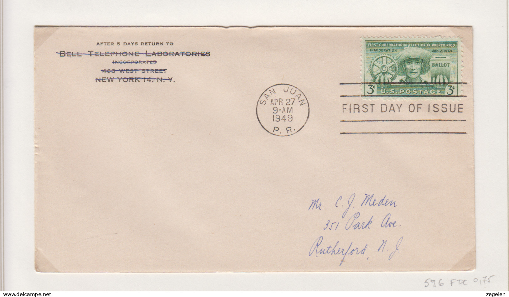 Verenigde Staten FDC Michel-cat. 596 - 1941-1950