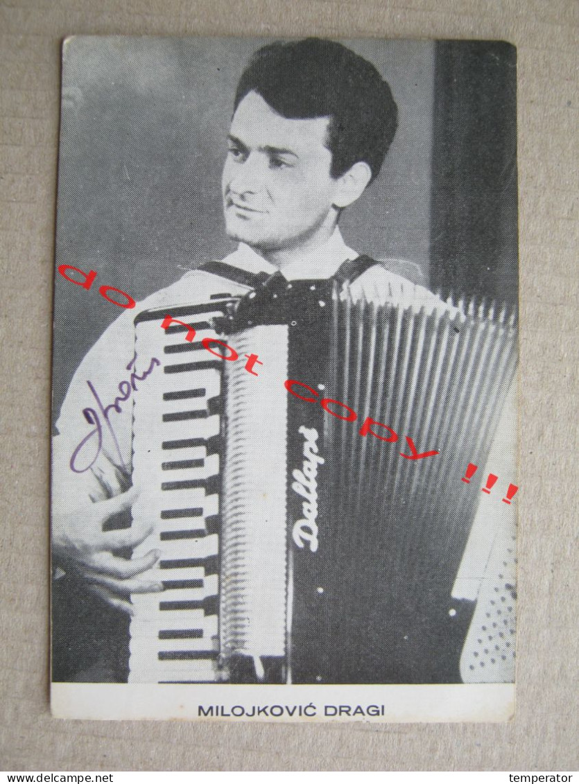 Milojković Dragi / Promo Card With Original Autograph, Signature - Autographes