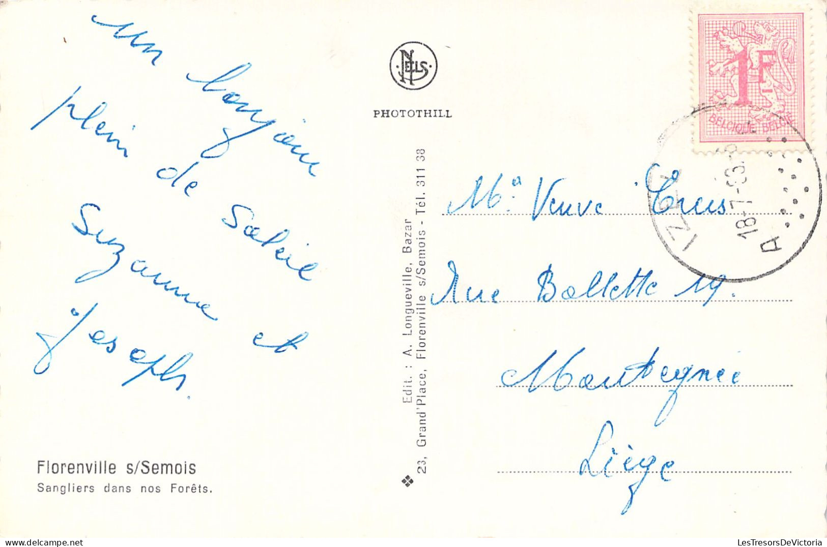 BELGIQUE - FLORENVILLE - Sangliers Dans Nos Forets - Carte Postale Ancienne - Autres & Non Classés