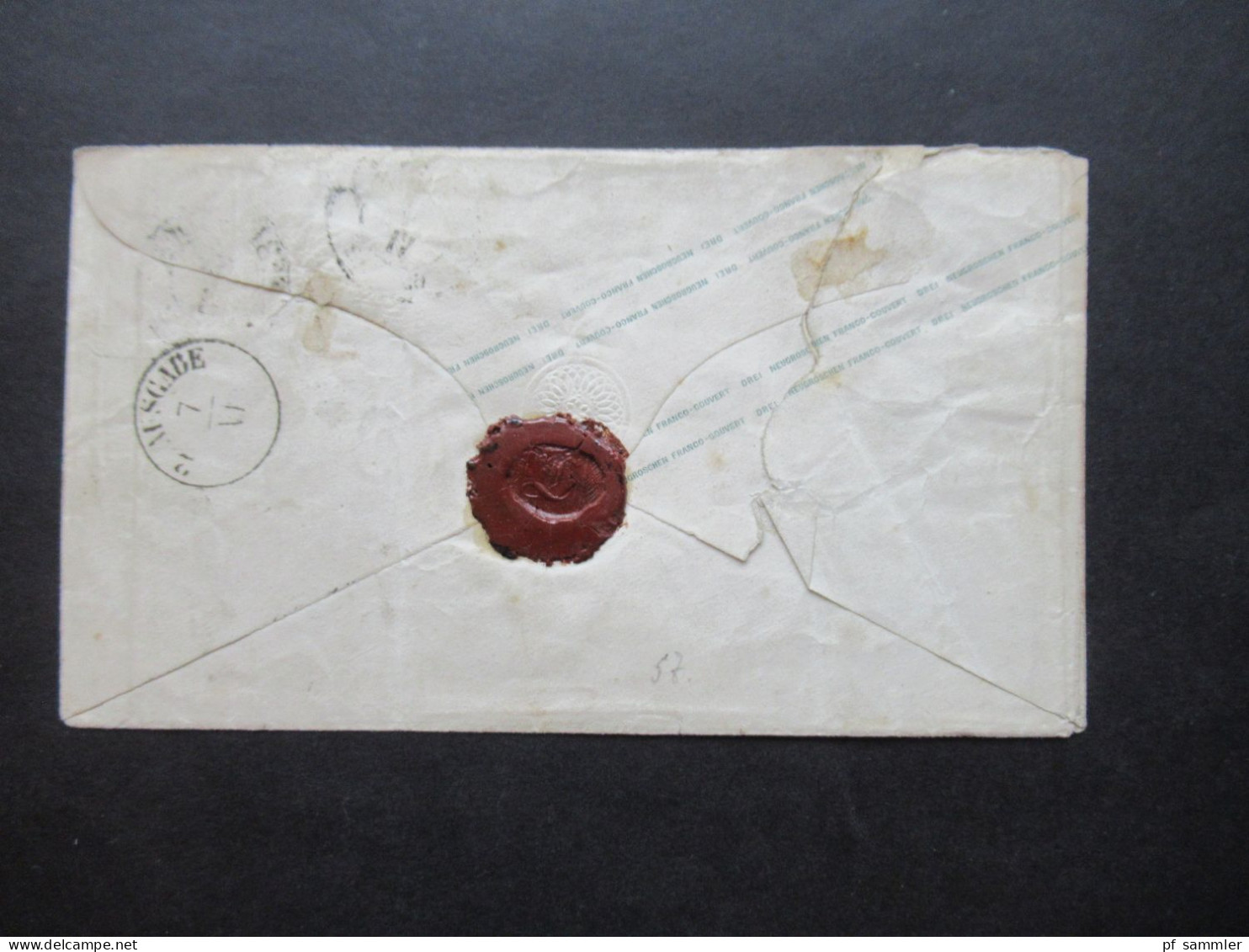 AD NDP 1869 GA Umschlag 1 Groschen Auf Umschlag Von Sachsen U 57 A Stempel K2 Eibenstock Und Rücks. K1 2. Ausgabe - Postal  Stationery