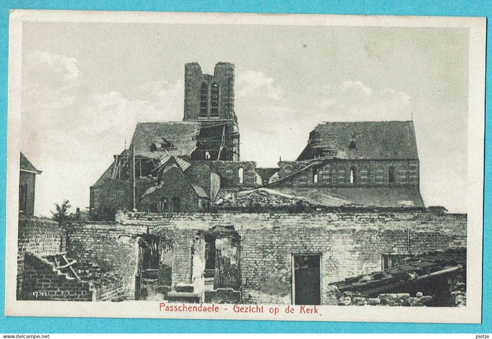 * Passendale - Passchendaele (Zonnebeke) * (Uitgever A. Herman - Hoet) Gezicht Op De Kerk, Ruines, église, Church Guerre - Zonnebeke