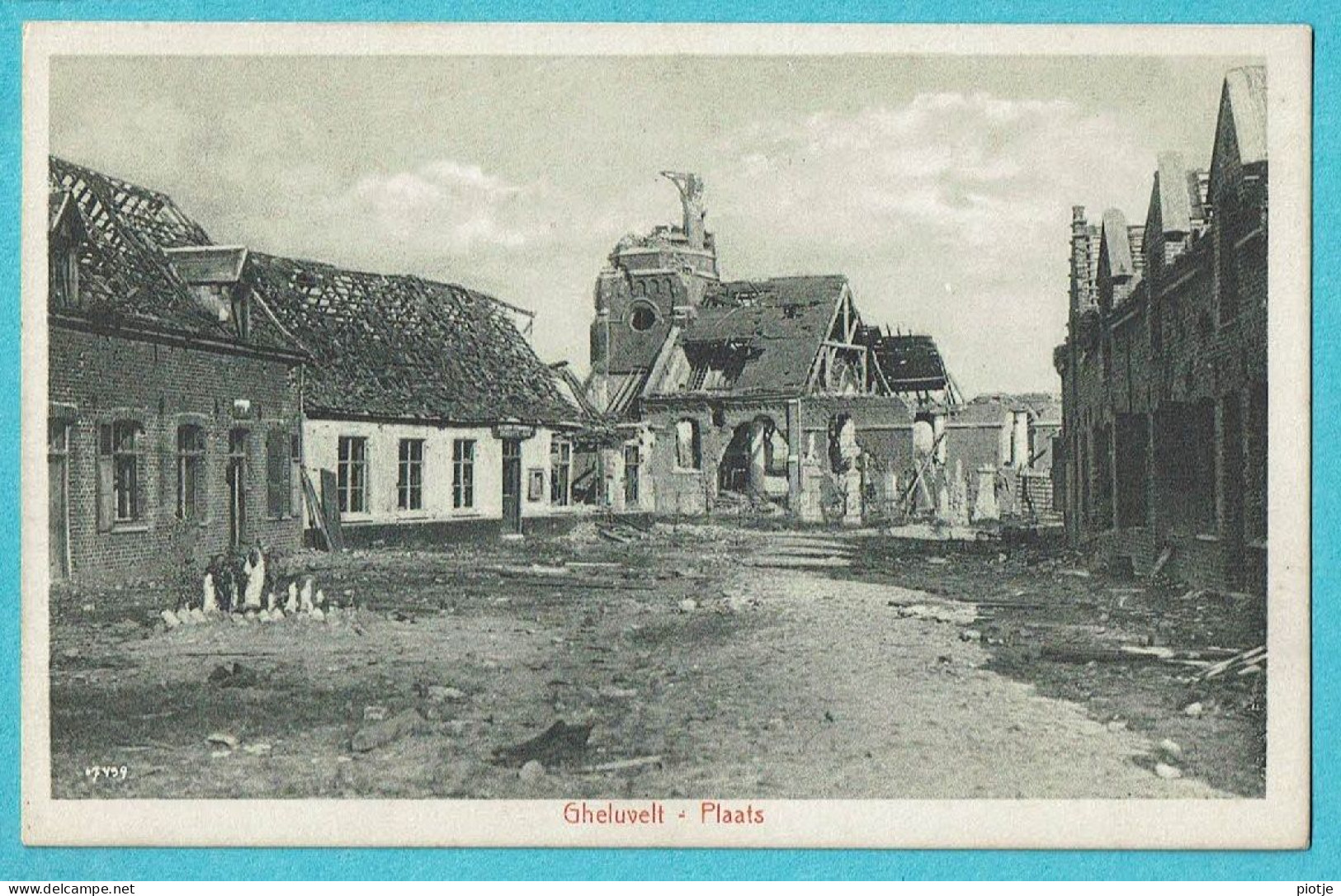 * Geluveld - Gheluvelt (Zonnebeke - Ieper - Ypres) * (Uitgever A. Herman - Hoet) Plaats, Ruines, Guerre, église, TOP - Zonnebeke