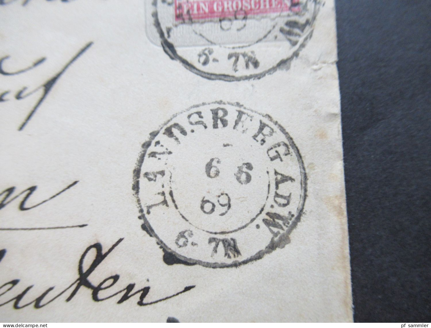 AD NDP 1869 GA Umschlag 1 Groschen Auf Umschlag Von Preußen U 36  Stempel K2 Landsberg ADW - Entiers Postaux