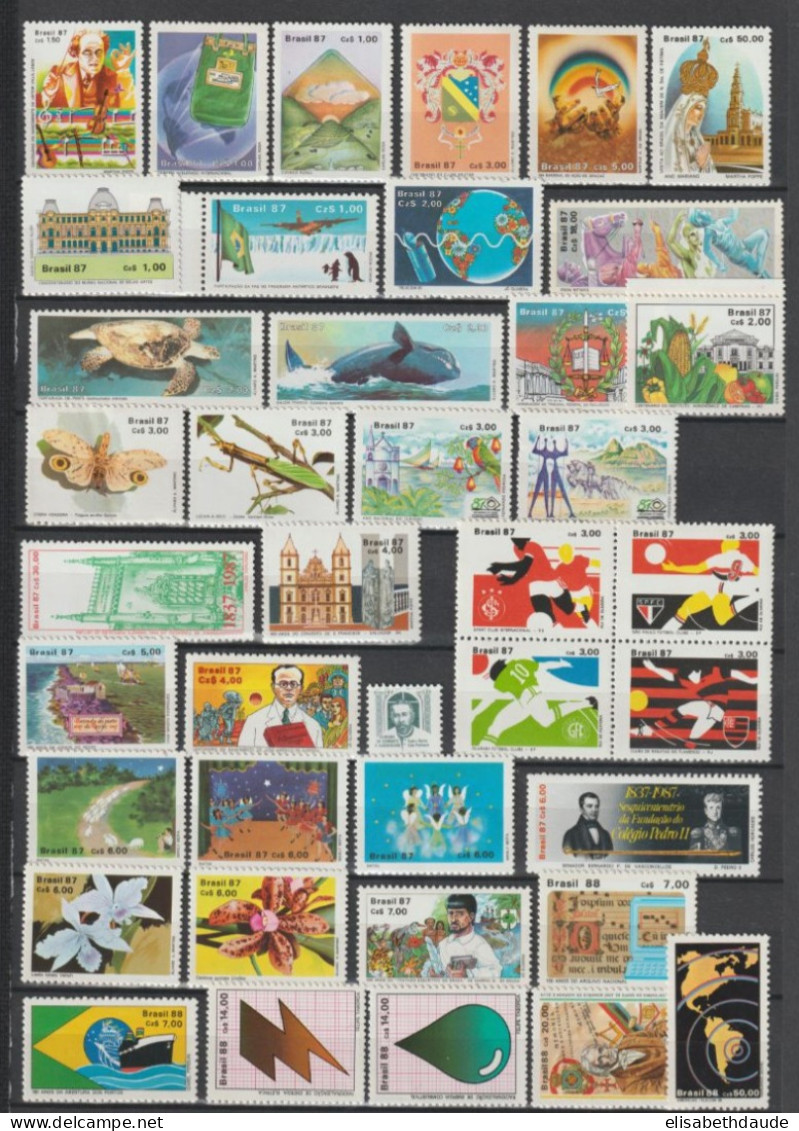 BRESIL - 1987/1989 - COLLECTION 3 PAGES ** MNH - COTE YVERT = 98.7 EUR. - - Collections, Lots & Series