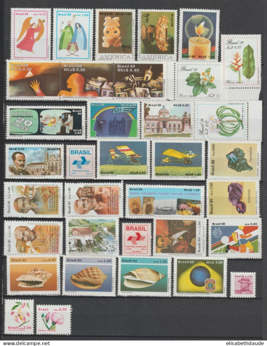 BRESIL - 1987/1989 - COLLECTION 3 PAGES ** MNH - COTE YVERT = 98.7 EUR. - - Lots & Serien