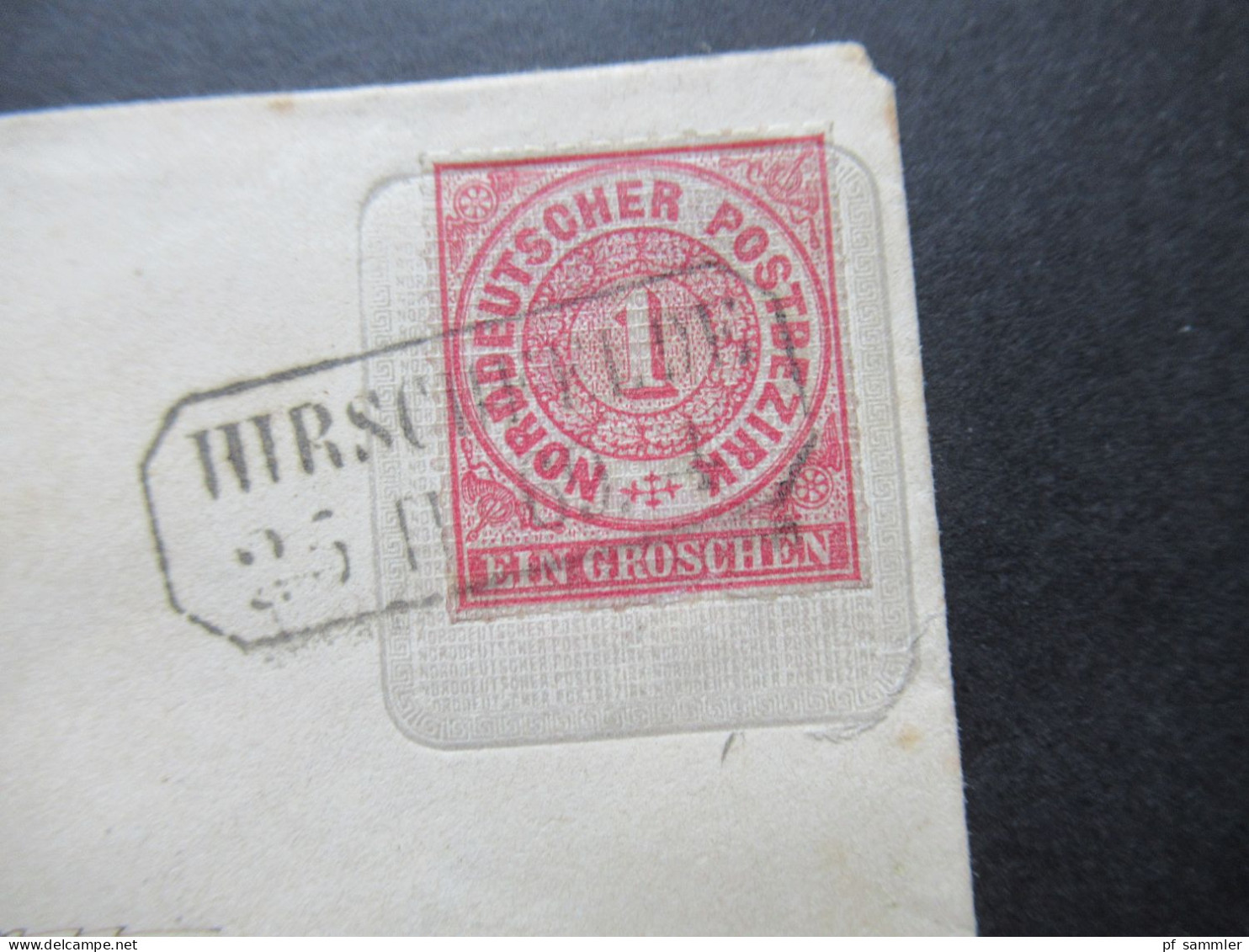 AD NDP 1869 GA Umschlag 1 Groschen Auf Umschlag Von Preußen U 49 A Stempel Ra2 Hirschfelde - Ganzsachen