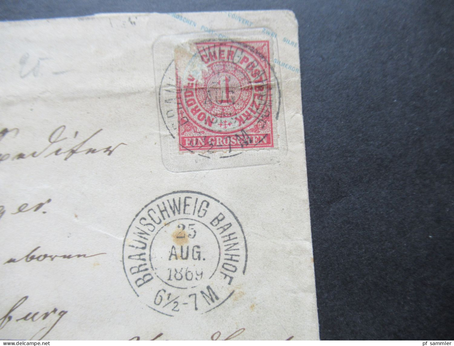 AD NDP 1869 GA Umschlag 1 Groschen Auf Umschlag Von Braunschweig U 4 A Stempel K2 Braunschweig Bahnhof Nach Lüneburg - Enteros Postales