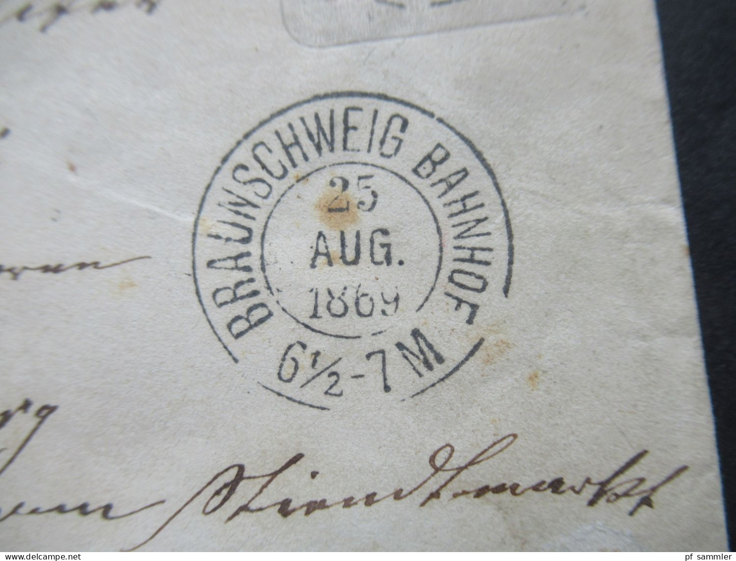 AD NDP 1869 GA Umschlag 1 Groschen Auf Umschlag Von Braunschweig U 4 A Stempel K2 Braunschweig Bahnhof Nach Lüneburg - Postal  Stationery