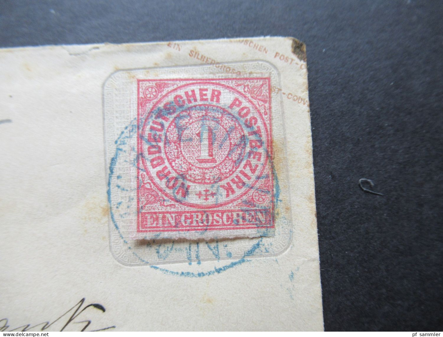 AD NDP 1869 GA Umschlag 1 Groschen Auf Umschlag Von Mecklenburg-Strelitz U 9 A Blauer Stempel K1 Schwerin I/M - Enteros Postales