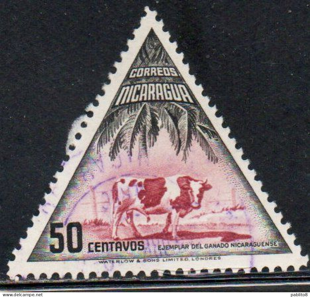 NICARAGUA 1947 STEER 50c USED USATO OBLITERE' - Nicaragua