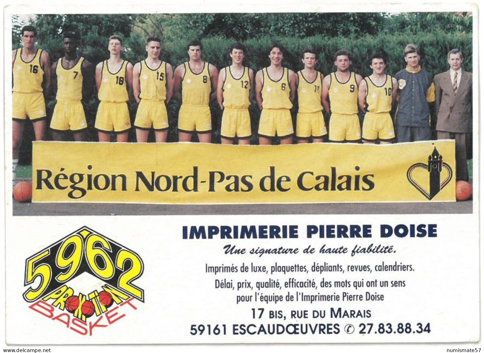 CP BASKET - 59-62 PROMOTION BASKET - ESCAUDOEUVRES ( Nord - Pas De Calais ) - Basketball