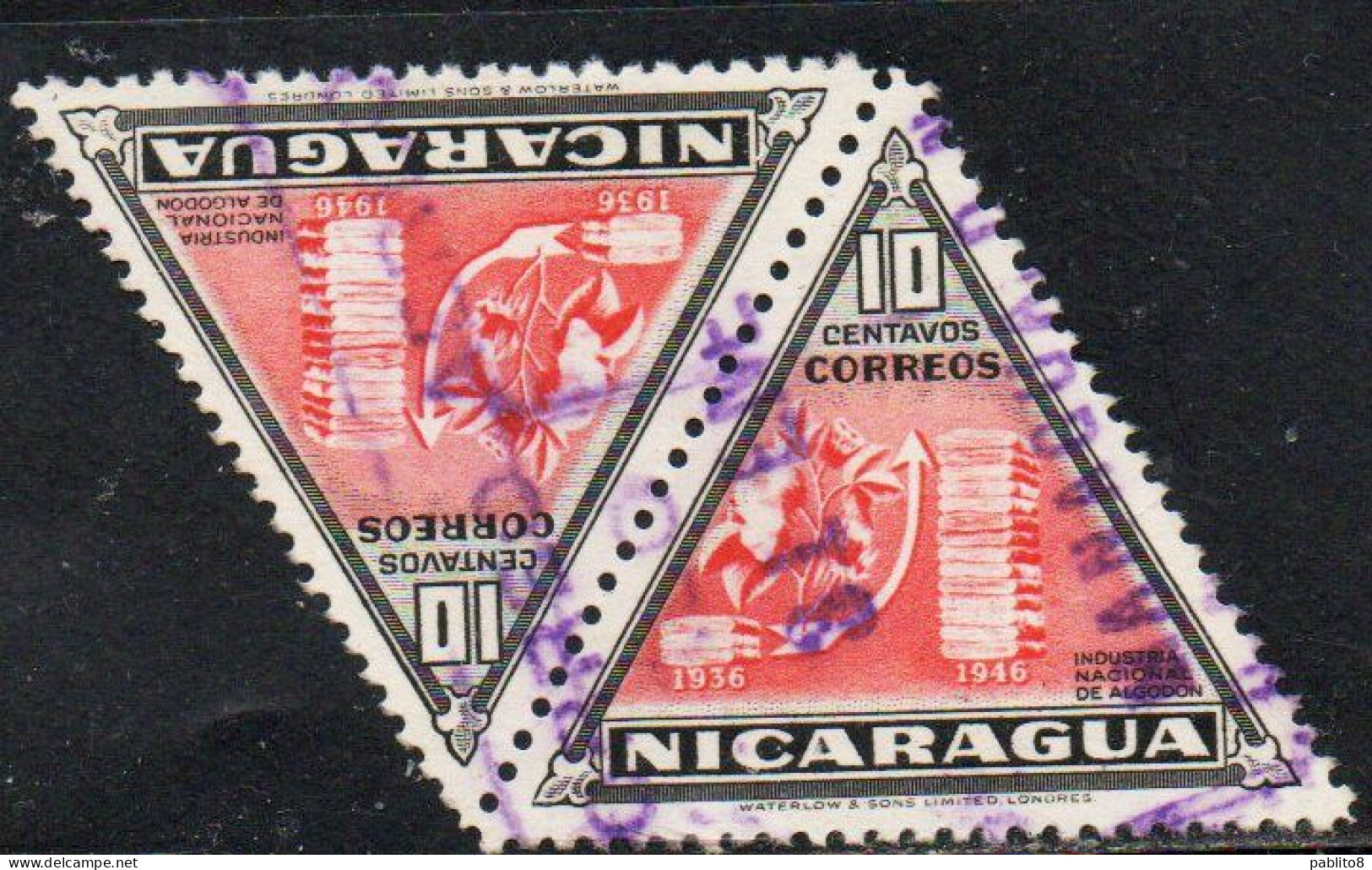 NICARAGUA 1947 COTTON INDUSTRY 10c USED USATO OBLITERE' - Nicaragua