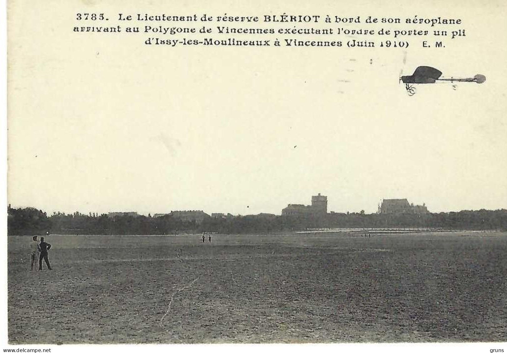 Le Lieutenant De Réserve Blériot à Bord De Son Aéroplane Arrivant Au Polygone De Vincennes ... Tres Rare - Aviateurs