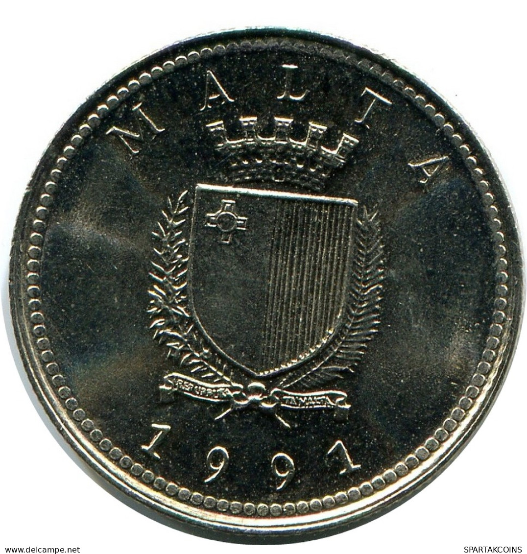 2 CENTS 1991 MALTA Moneda #AZ300.E - Malte