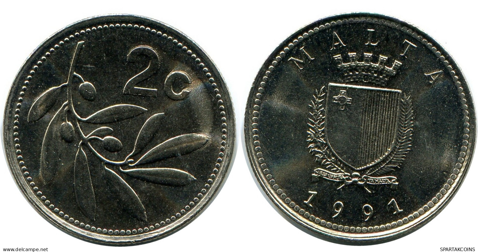 2 CENTS 1991 MALTA Moneda #AZ300.E - Malte