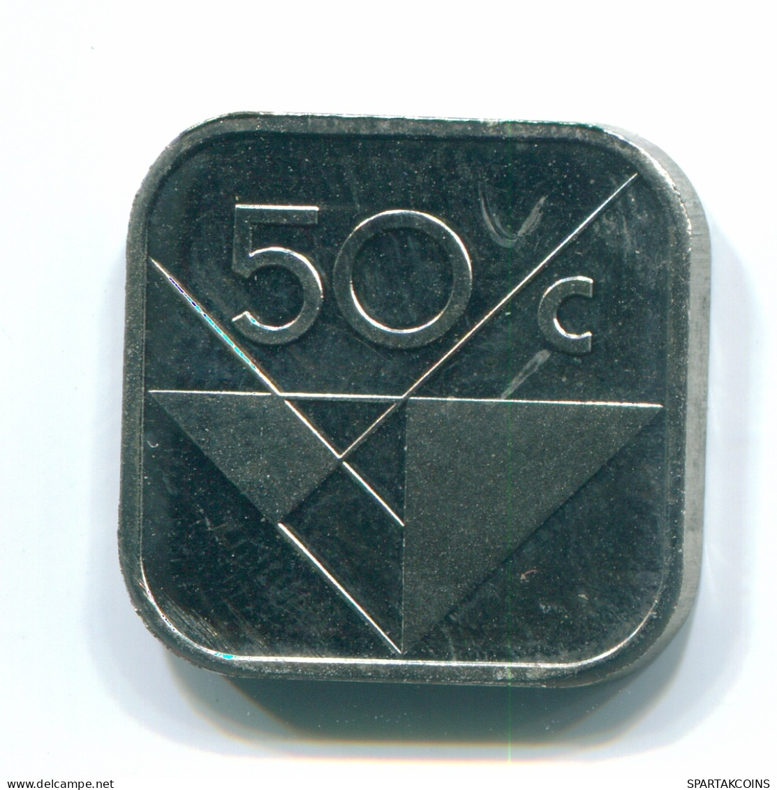 50 CENTS 1990 ARUBA (NIEDERLANDE NETHERLANDS) Nickel Koloniale Münze #S13645.D - Aruba