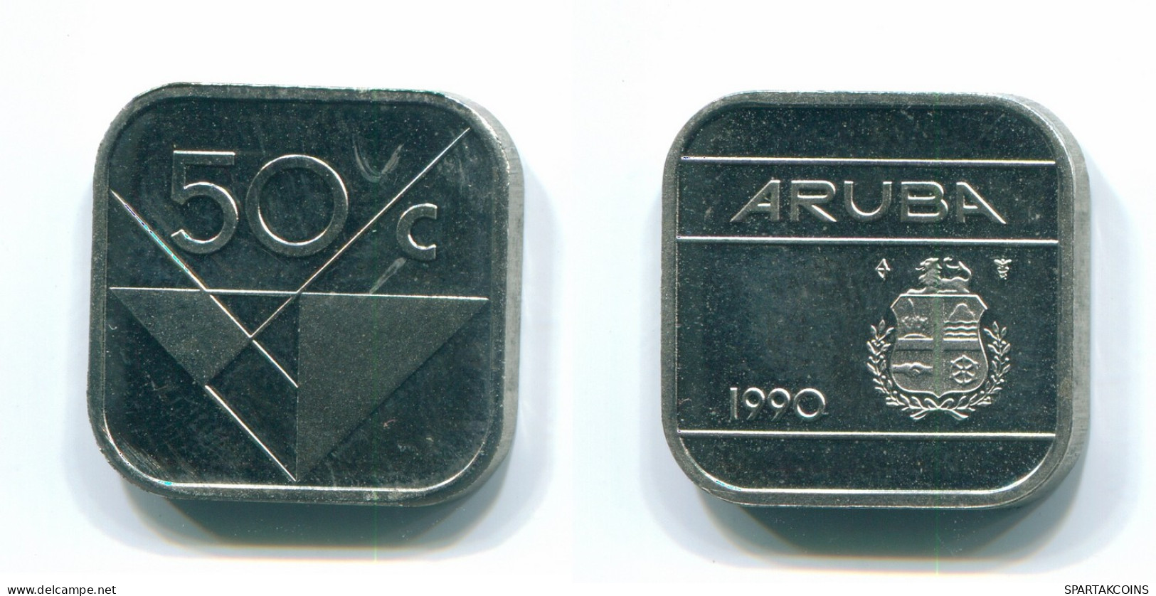 50 CENTS 1990 ARUBA (NIEDERLANDE NETHERLANDS) Nickel Koloniale Münze #S13645.D - Aruba