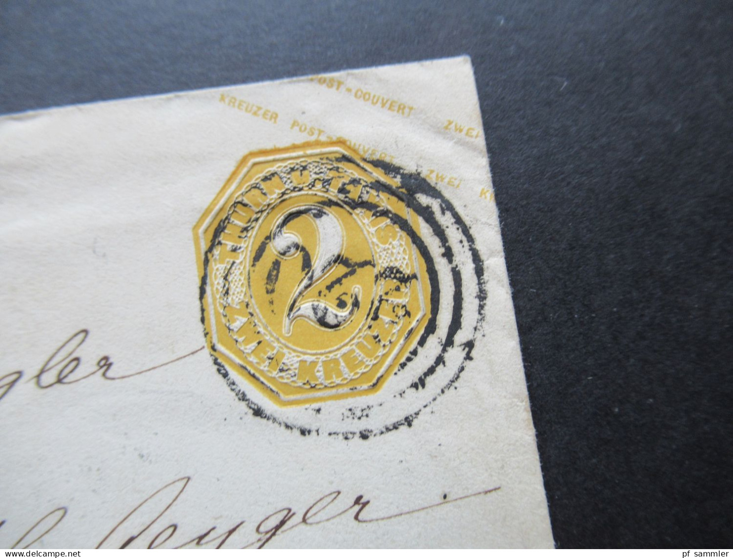 AD Thurn Und Taxis 1862 GA Umschlag U 13 I A Mit NS 220 Rückseitig 2 Stempel K1 Assenheim Und K1 Niederwöllstadt - Briefe U. Dokumente