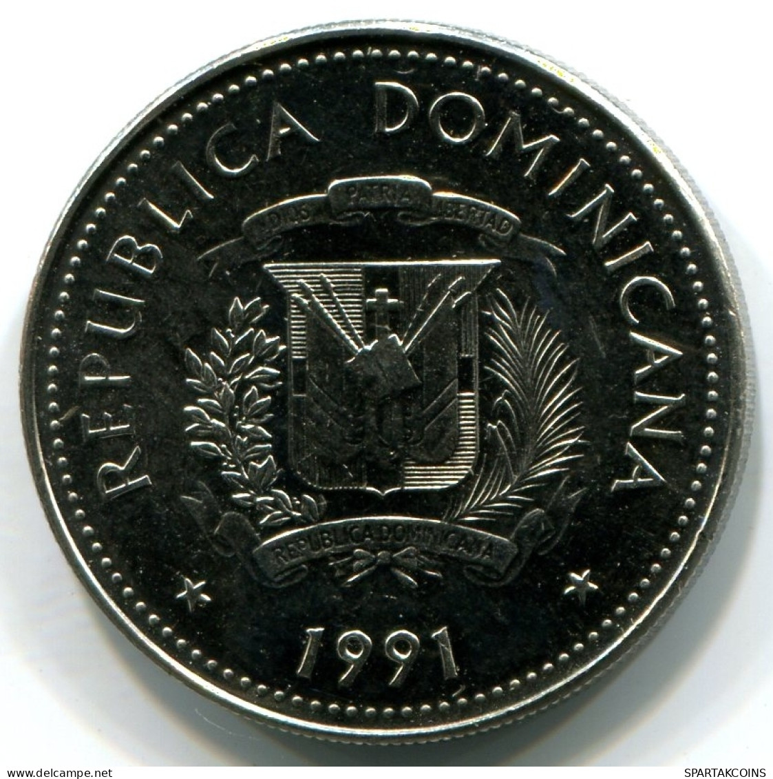 25 CENTAVOS 1991 REPUBLICA DOMINICANA UNC Pièce #W11254.F - Dominicaanse Republiek