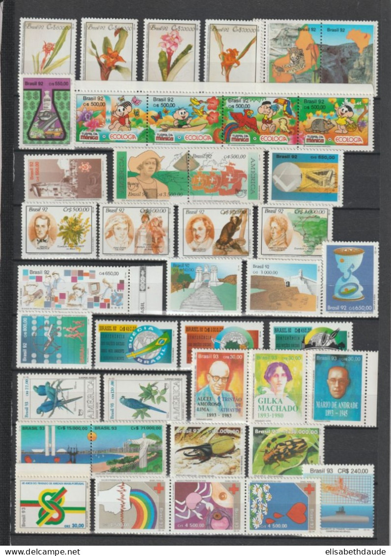 BRESIL - 1991/1995 - COLLECTION 3 PAGES ** MNH - COTE YVERT = 132.5 EUR. - - Collections, Lots & Séries