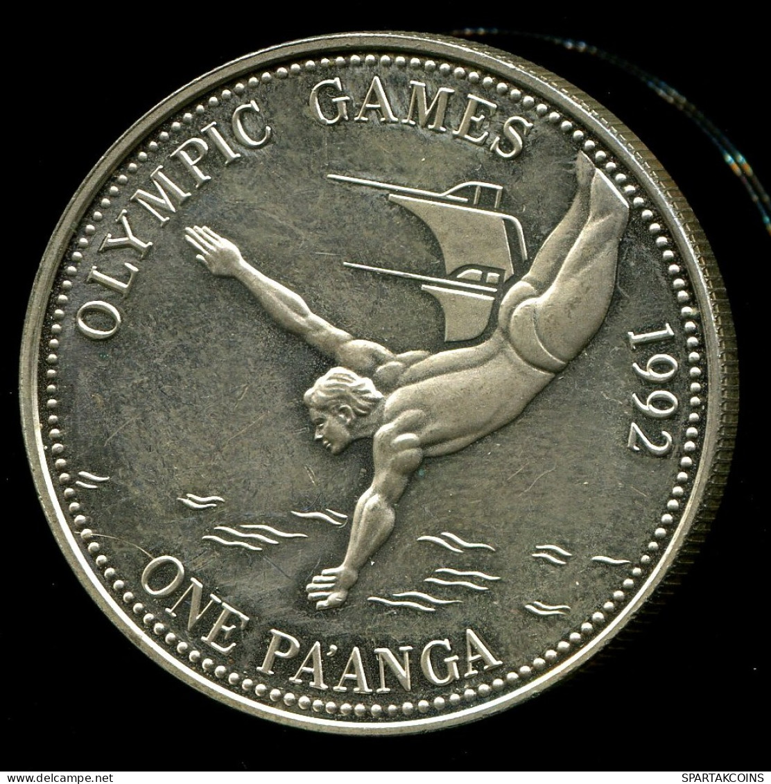 1 PAANGA 1991 TONGA 1992 ESPAGNE SPAIN Summer Olympics ARGENT Pièce #W10367.47.F - Tonga