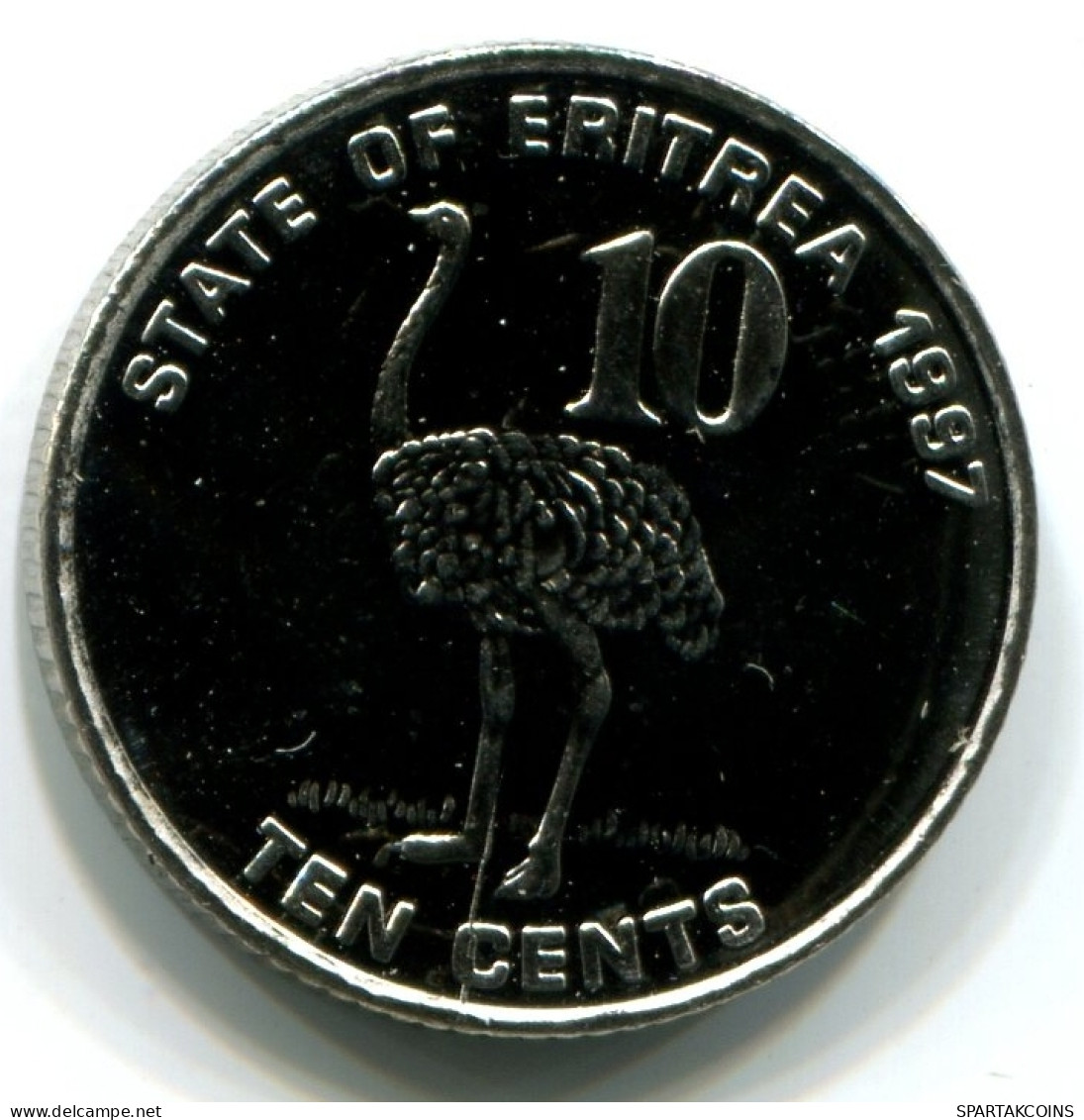 10 CENTS 1997 ERITREA UNC Bird Ostrich Moneda #W11323.E - Eritrea