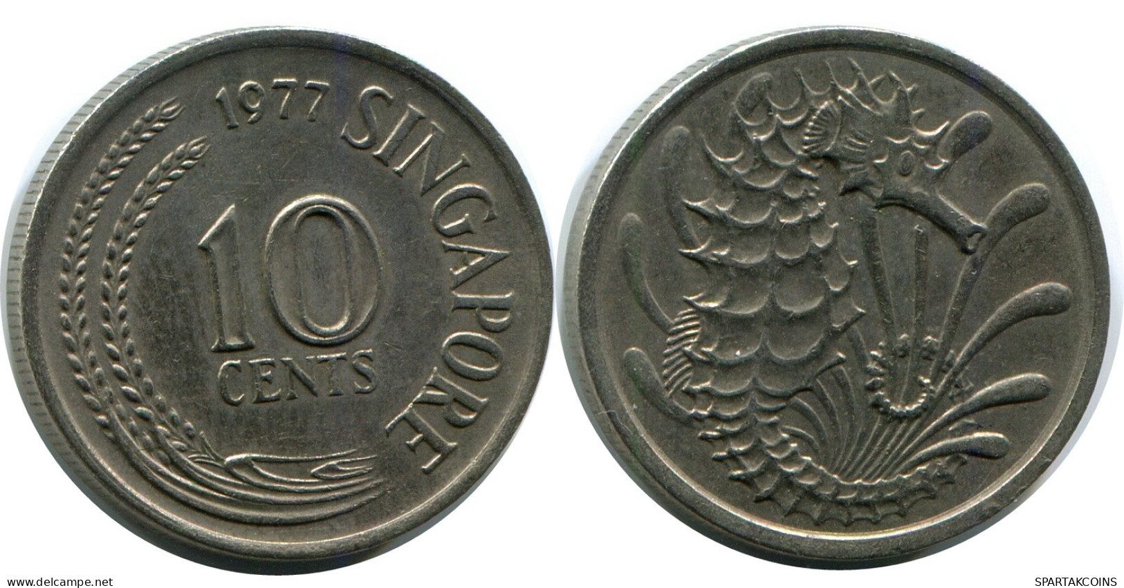 10 CENTS 1977 SINGAPOUR SINGAPORE Pièce #AR888.F - Singapour