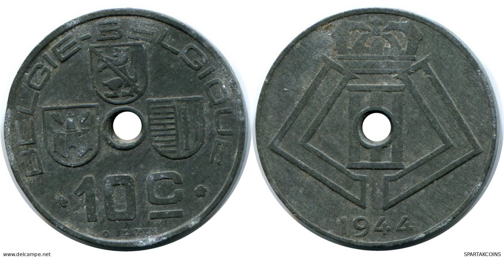 10 CENTIMES 1944 BÉLGICA BELGIUM Moneda BELGIE-BELGIQUE #AX366.E - 10 Cents & 25 Cents