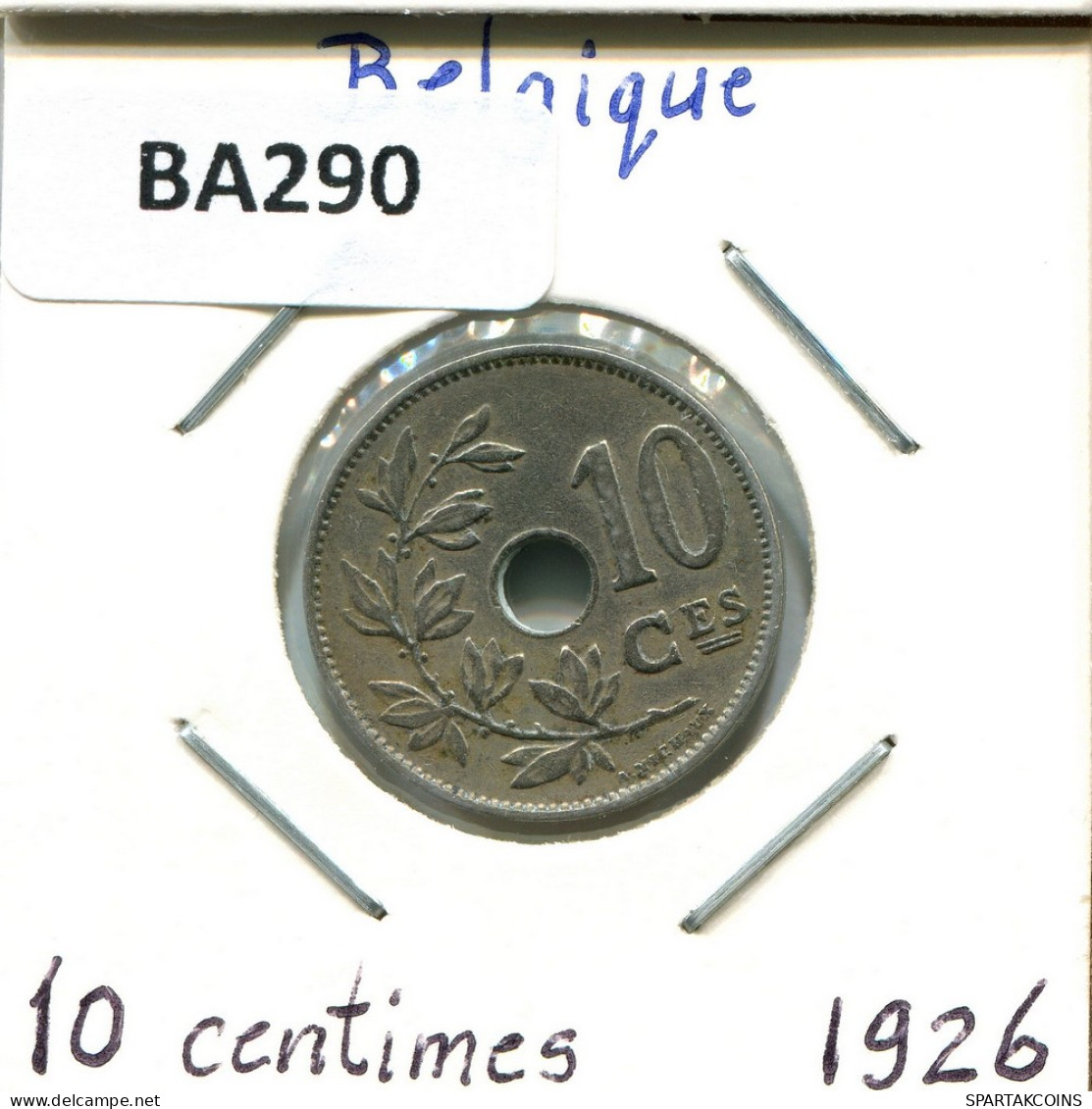 10 CENTIMES 1926 FRENCH Text BÉLGICA BELGIUM Moneda #BA290.E - 10 Cents