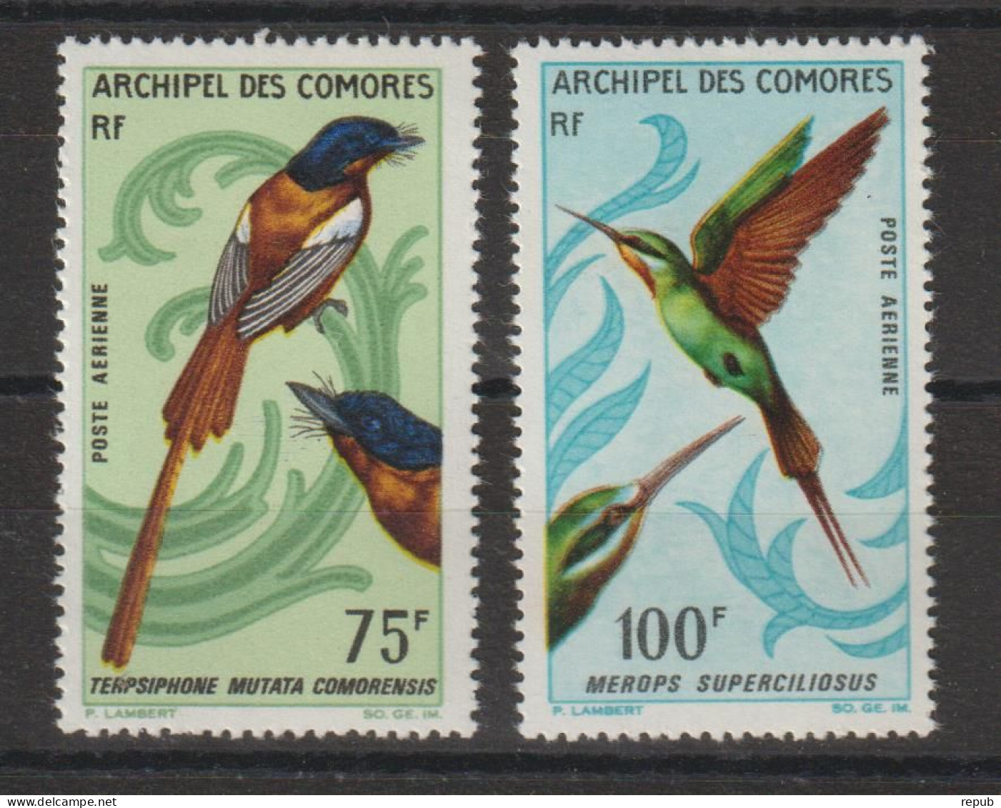 Comores 1967 Oiseaux PA 20-21, 2 Val ** MNH - Luchtpost