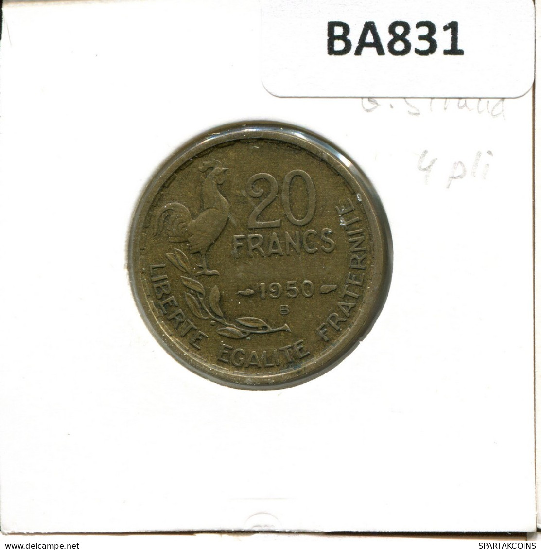 20 FRANCS 1950 B FRANCE French Coin #BA831 - 20 Francs