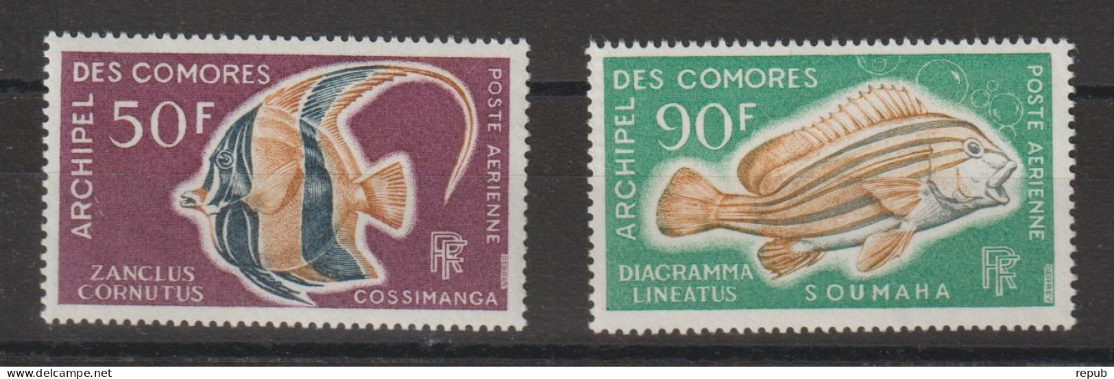 Comores 1968 Poissons PA 23-24, 2 Val ** MNH - Airmail