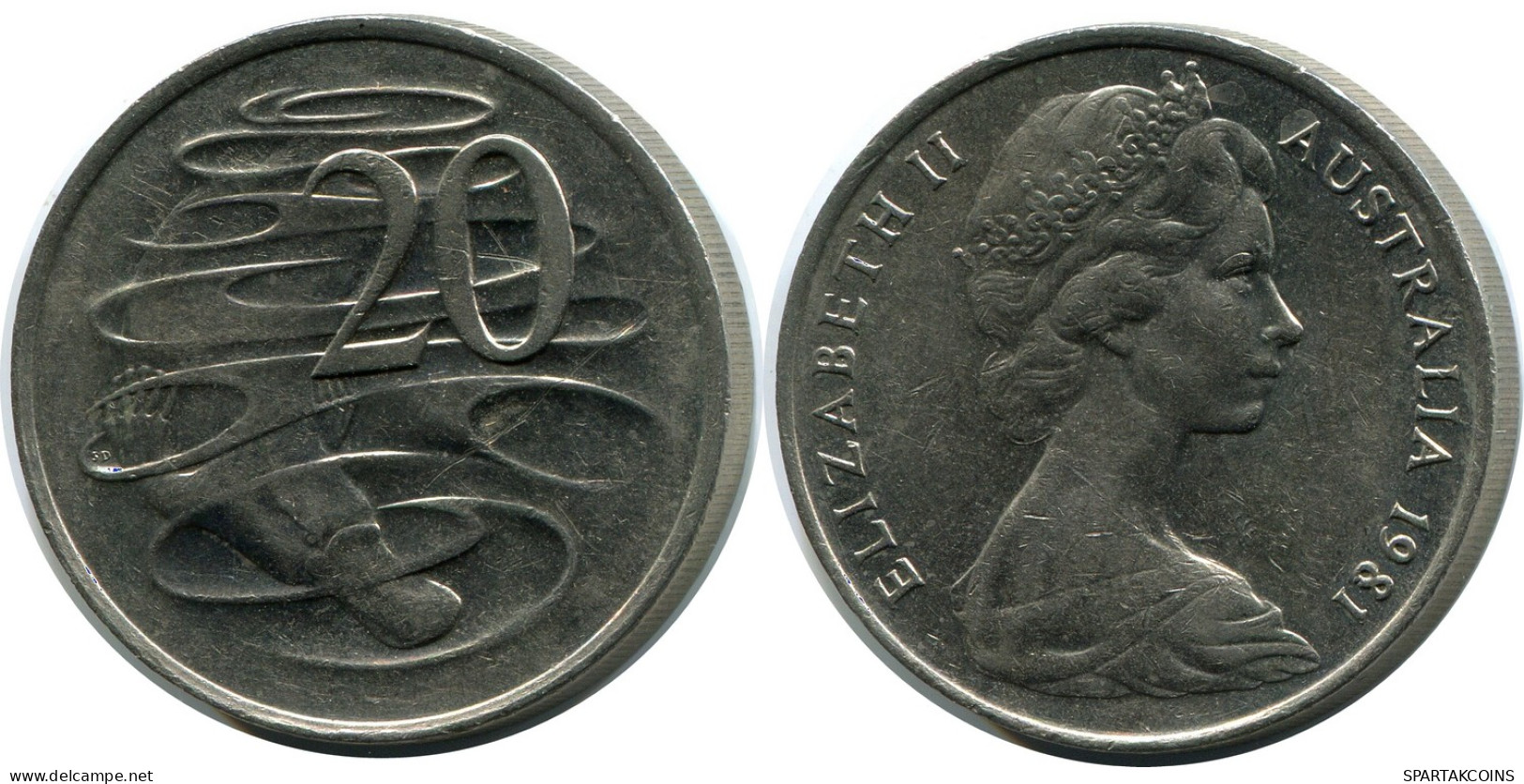 20 CENTS 1981 AUSTRALIEN AUSTRALIA Münze #AR896.D - 20 Cents