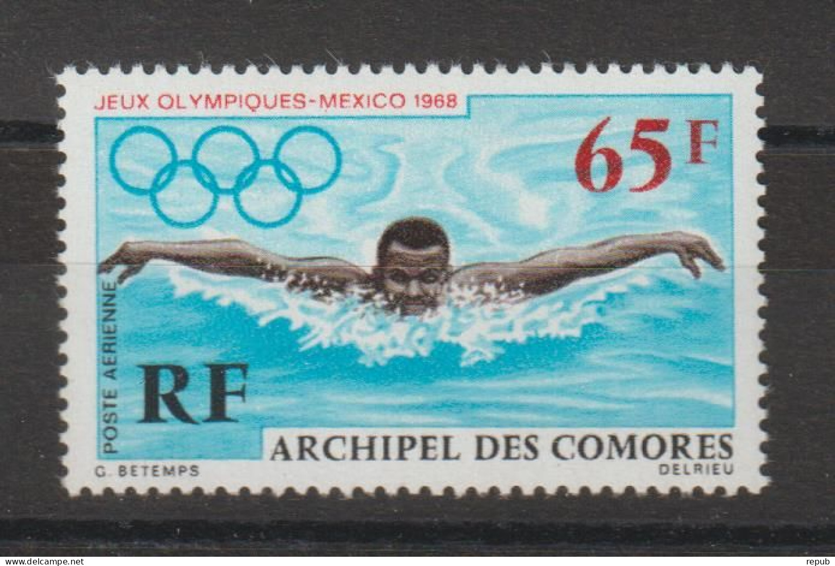 Comores 1969 JO De Mexico PA 25, 1 Val ** MNH - Airmail