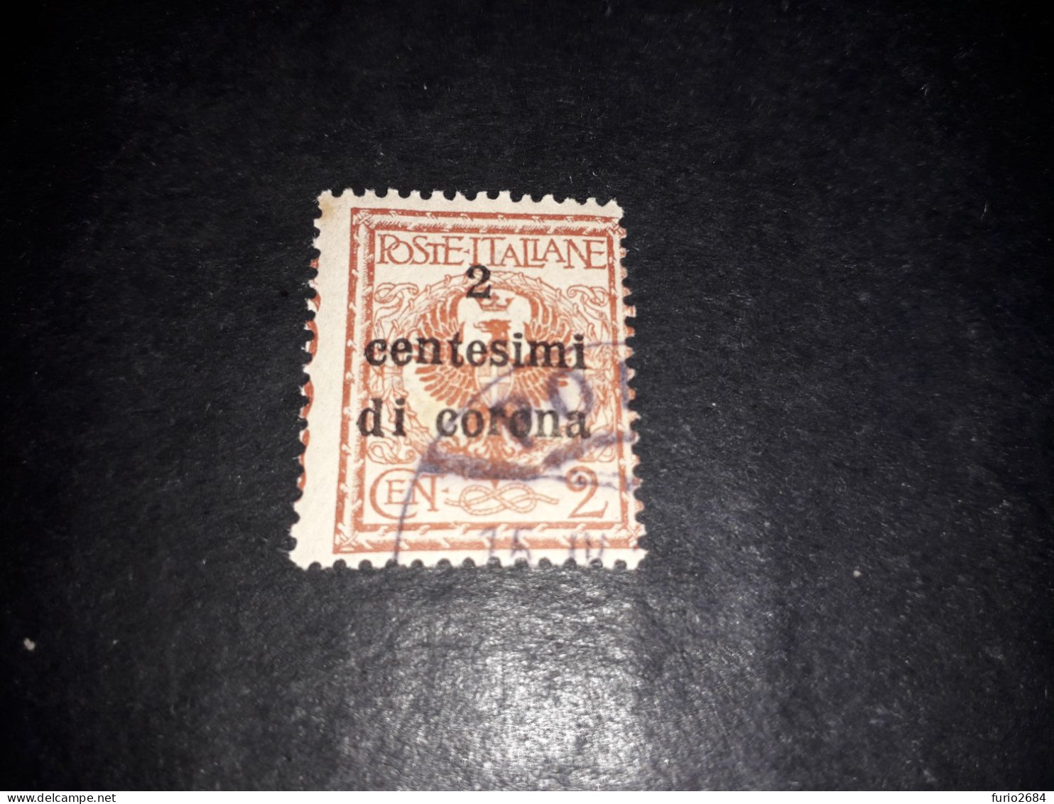 05AL35 UFFICI POSTALI ALL'ESTERO EMISSIONI GENERALI 1919 2 CENT. SU 2 "O" - Algemene Uitgaven