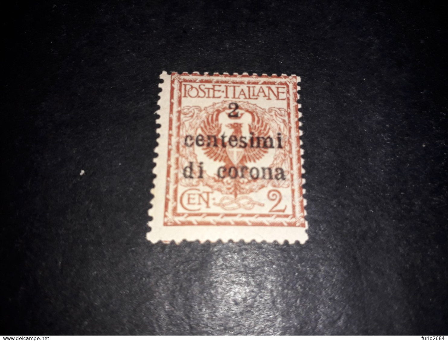 05AL35 UFFICI POSTALI ALL'ESTERO EMISSIONI GENERALI 1919 2 CENT. SU 2 "X" - General Issues