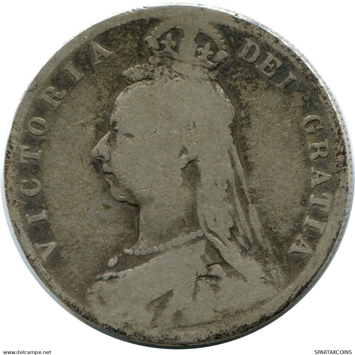 HALF CROWN 1889 UK GREAT BRITAIN SILVER Coin #AY990.U - K. 1/2 Crown
