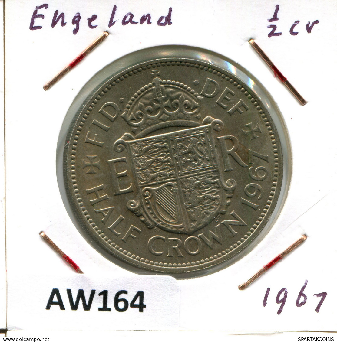 HALF CROWN 1967 UK GROßBRITANNIEN GREAT BRITAIN Münze #AW164.D - K. 1/2 Crown