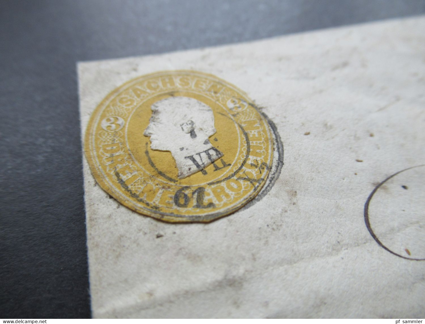 Altdeutschland Sachsen 1861 Ganzsachen Ausschnitt Als Freimarke Verwendet GAA 3 Stempel Chemnitz Nach Berlin - Saxony