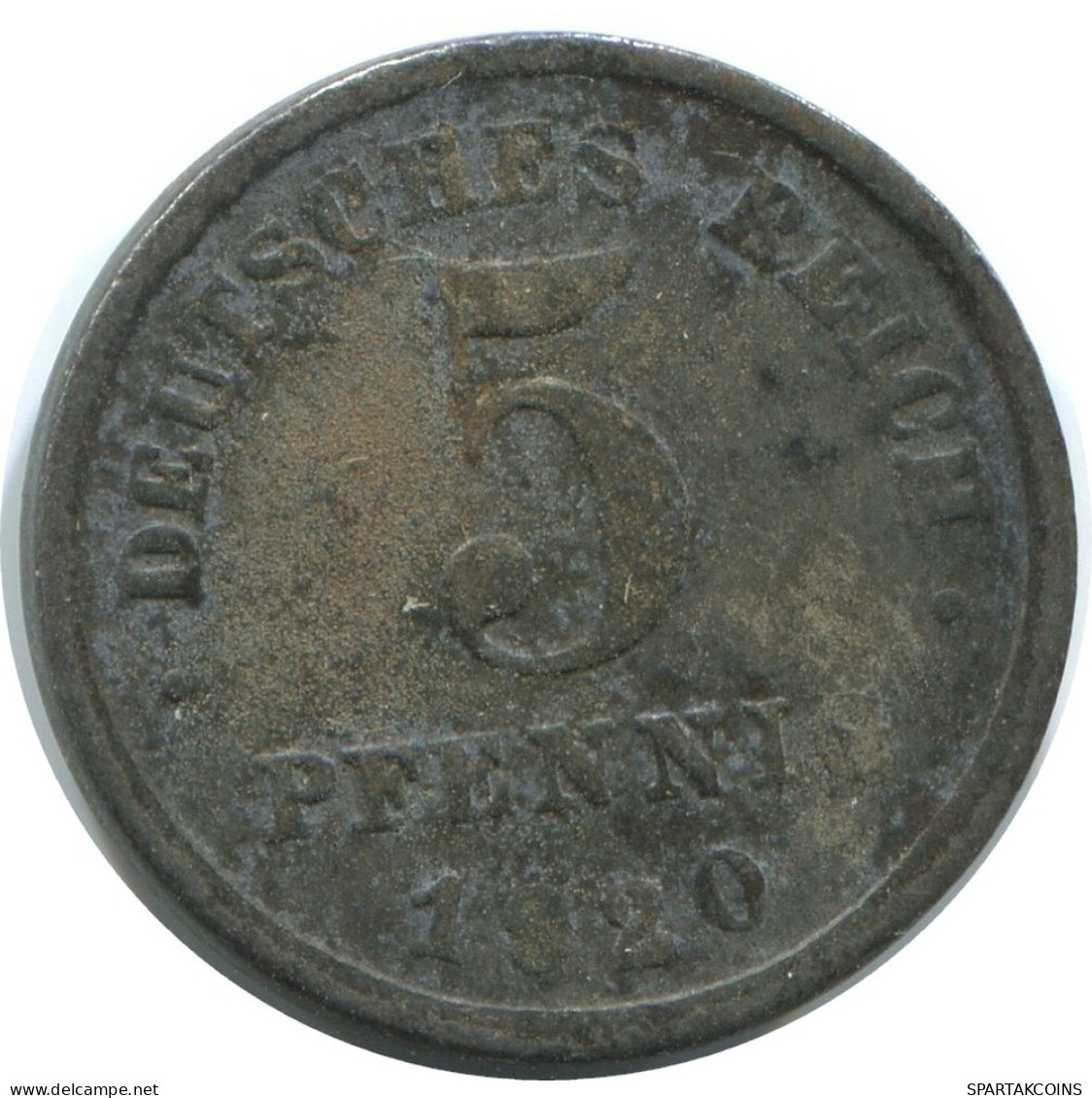 5 PFENNIG 1920 F DEUTSCHLAND Münze GERMANY #AE317.D - 5 Rentenpfennig & 5 Reichspfennig