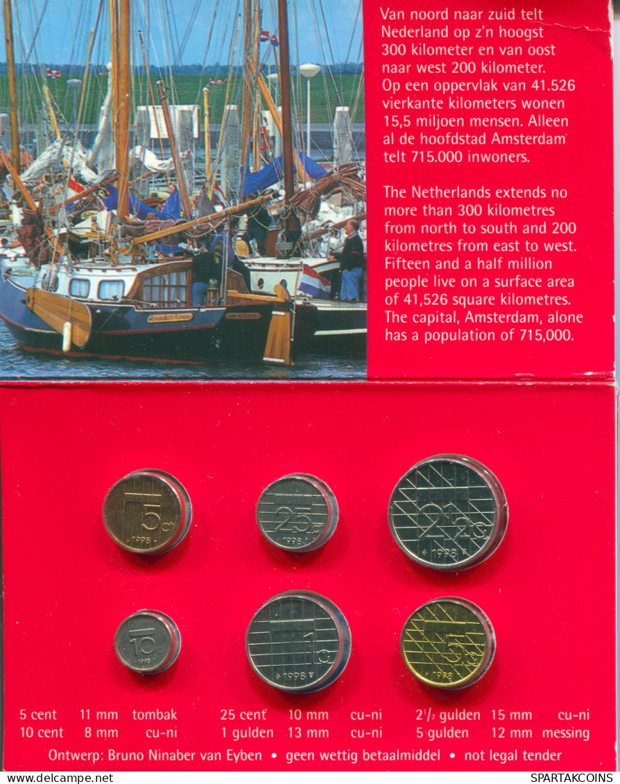 NIEDERLANDE NETHERLANDS 1998 MINI Münze SET 6 Münze RARE #SET1049.7.D - Jahressets & Polierte Platten