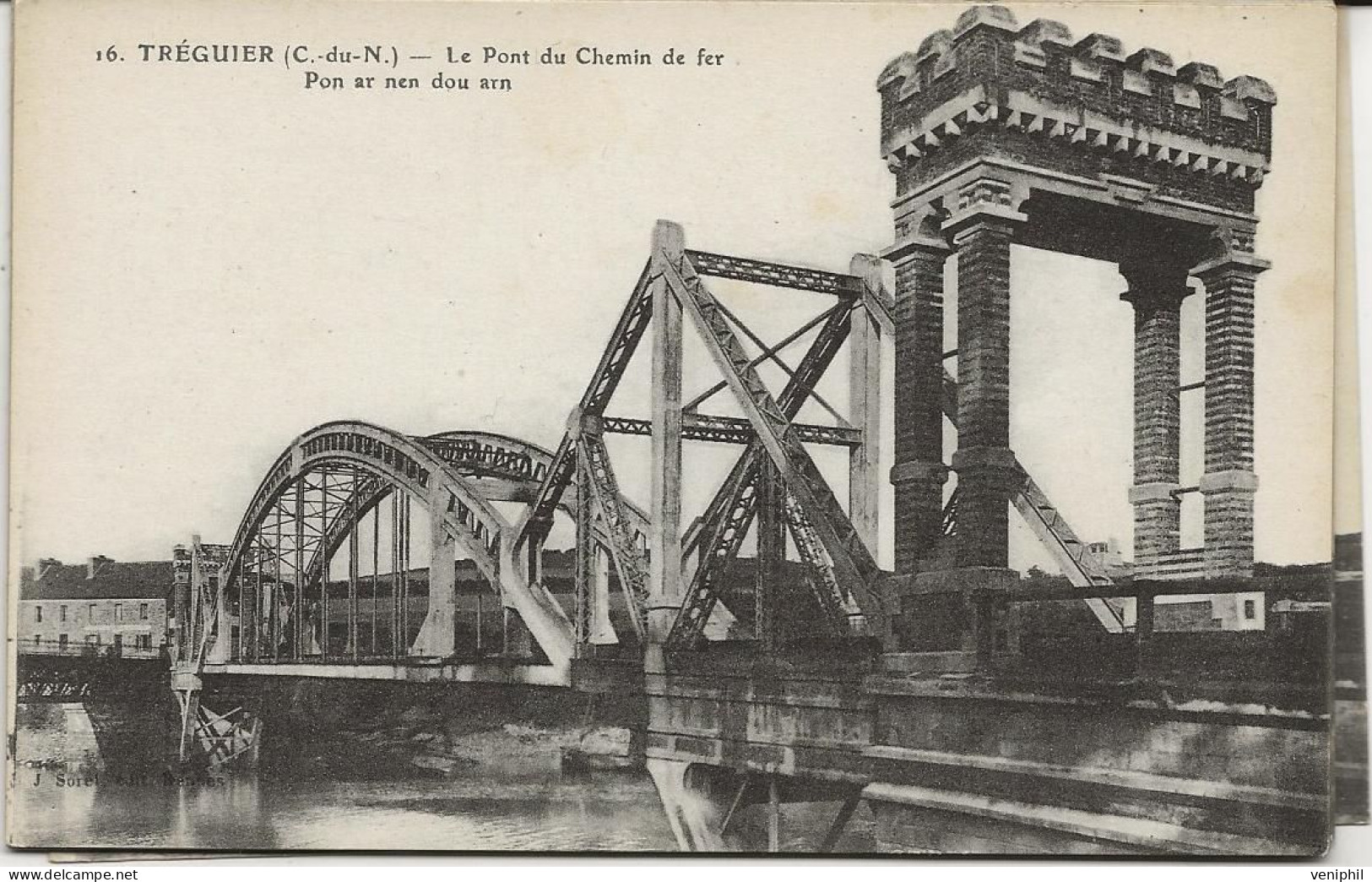 TREGUIER -COTES DU NORD - LE PONT DE CHEMIN DE FER - LOT DE 5 CARTES - Tréguier