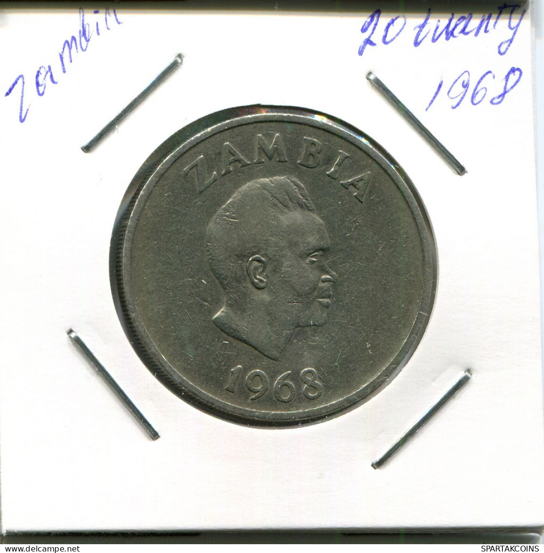 20 NGWEE 1968 ZAMBIA Moneda #AN697.E - Zambie