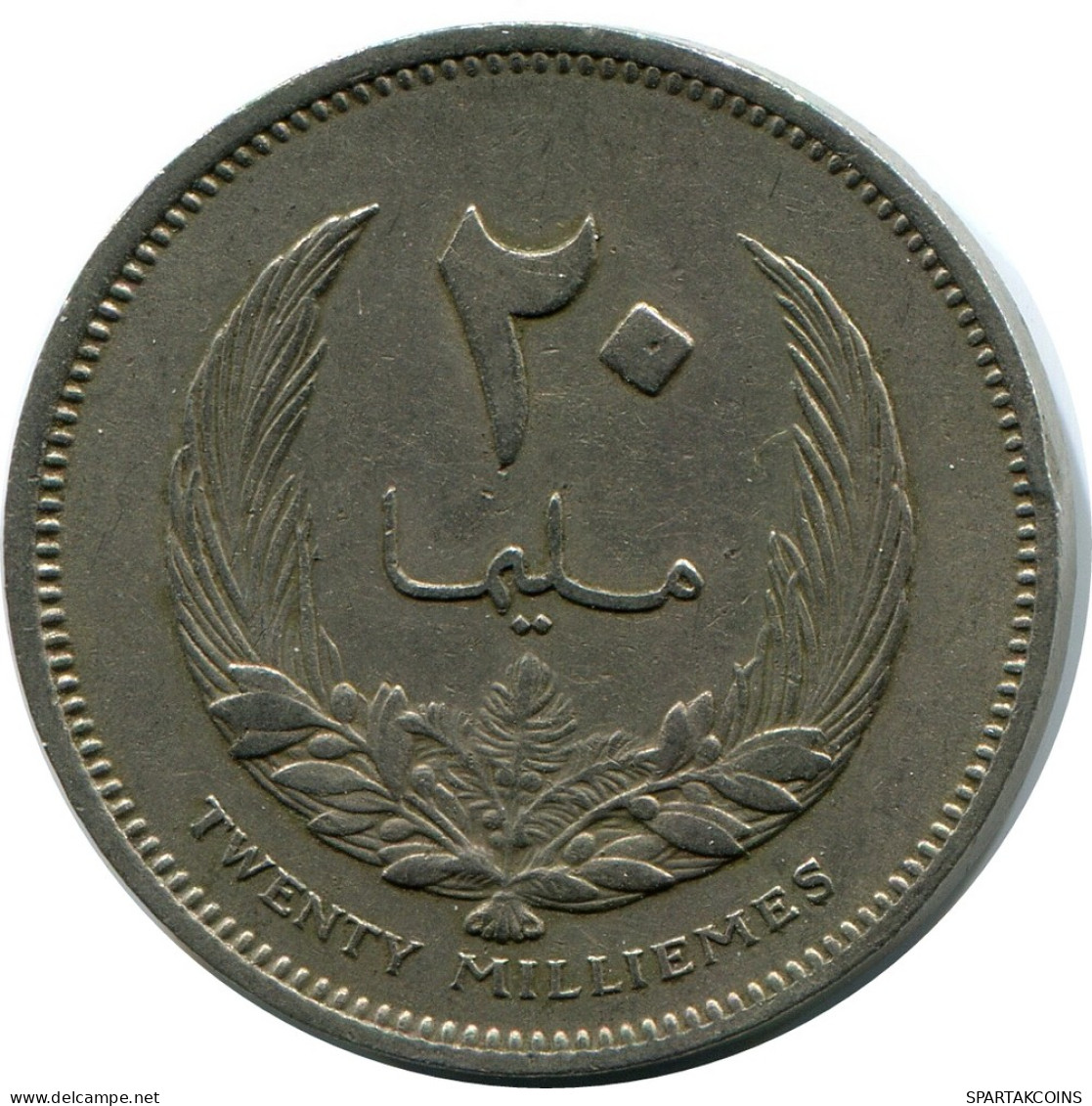 20 MILLIEMES 1965 LIBYE LIBYA Islamique Pièce #AK277.F - Libye